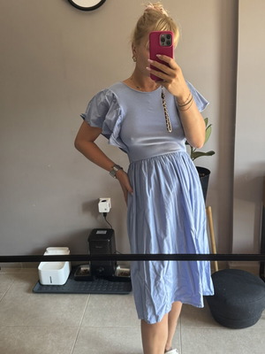 Zara balloon dress, size M, blue turquoise