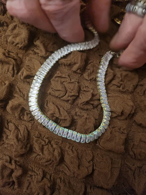 Necklace used, silver color