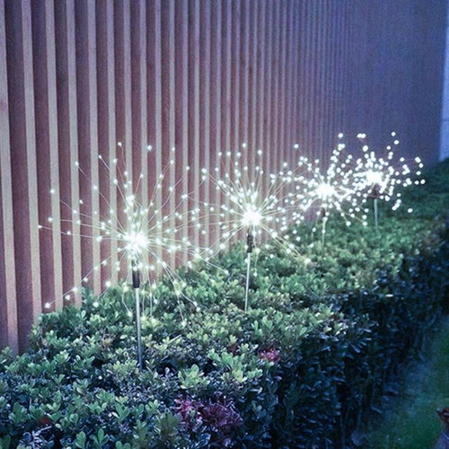 Solar garden lamps dandelion LED set of 2 like new, IP65 waterproof