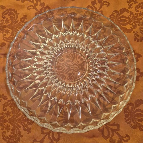 Crystal serving platter new, 28 cm perimeter