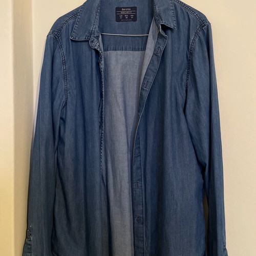 Bershka denim shirt size M like new, blue