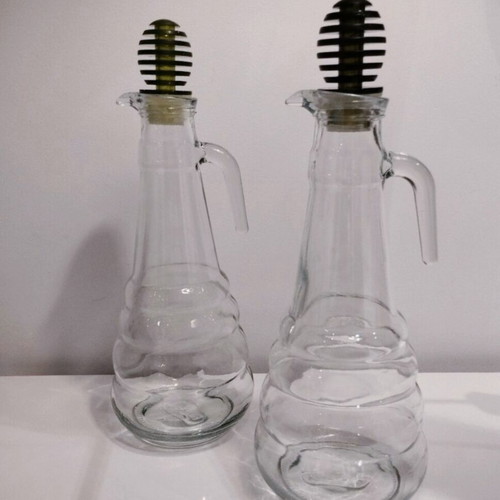 Two transparent Renga glass liquid containers 900ml new