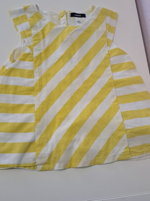 Okaidi striped yellow shirt for girls like new, size 110 cm