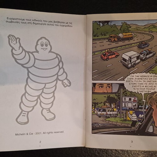 Michelin comic booklet used, Measure Your Tire Pressure 2001