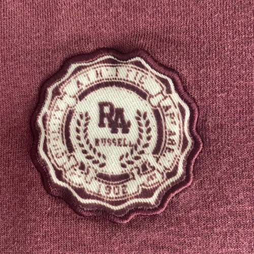 Russell Athletic kids hoodie sweatshirt used, burgundy with zipper