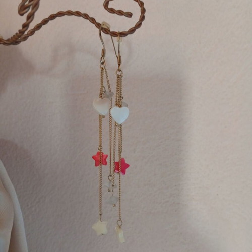 Dangling earrings with decorative beads like new