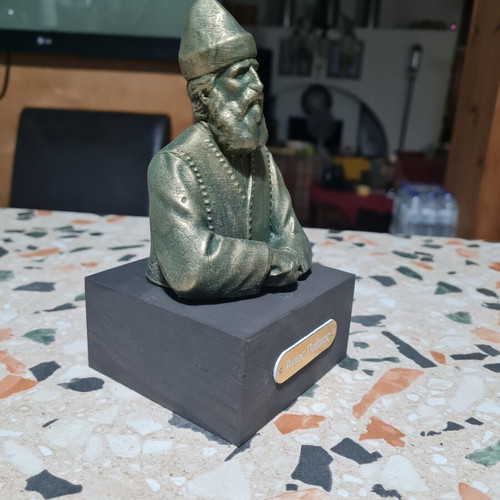 Handmade Saint Paisios figurine with wooden base
