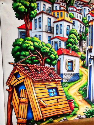 Σκηνικό Θεάτρου Σκιών Καραγκιόζης, μεταξοτυπία