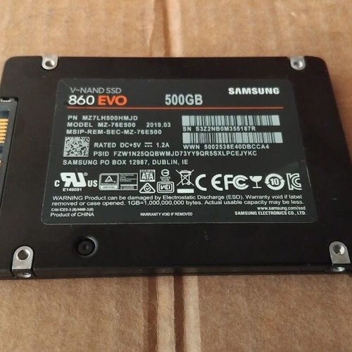 Samsung SSD 860 EVO 500GB SATA 6.0Gb/s solid state drive