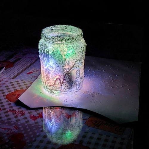 Christmas handmade decorative jar new with lights