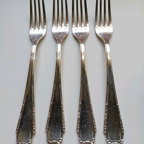 Nissiotis 90 silver-plated forks set of 4 used, vintage