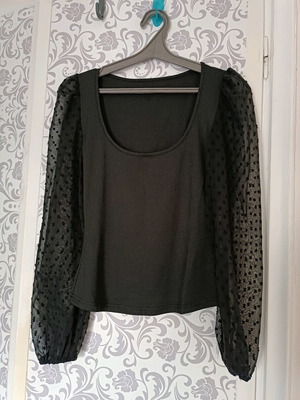 Shine evening blouse new, black, size S