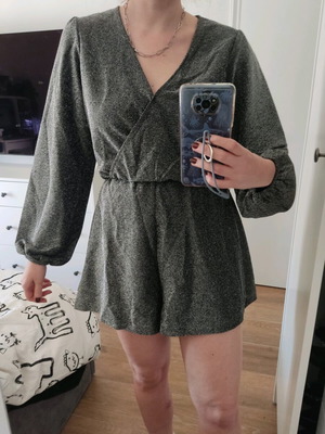 H&M Divided short jumpsuit silver shiny new XS