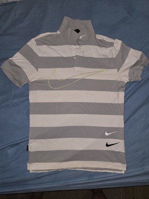 Nike Sportswear Swoosh Polo shirt medium like new, light gray and white