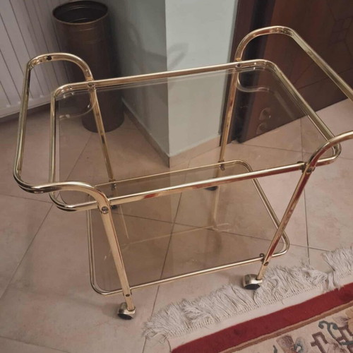 Brass bar trolley without glass