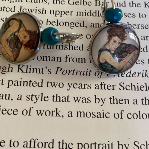 Egon Schiele Handmade Earrings Set Silver Color