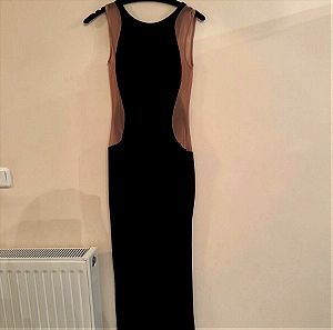 Μακρύ φόρεμα BSB με διαφάνεια στα πλαϊνά