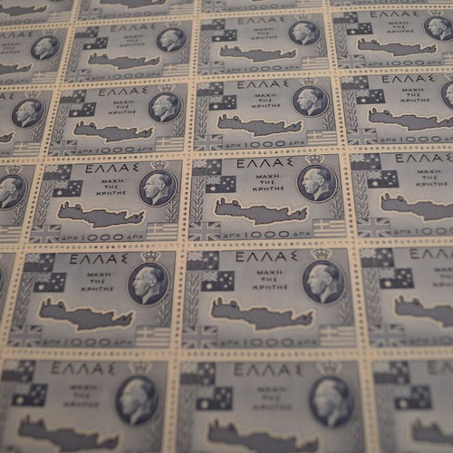 Sheet of 50 Battle of Crete 1950 stamps new
