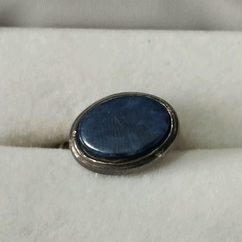 Ilias Lalaounis oval cufflink silver 925 with semi-precious stone Lapis