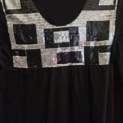 Women's black blouse with rhinestones like new, size S