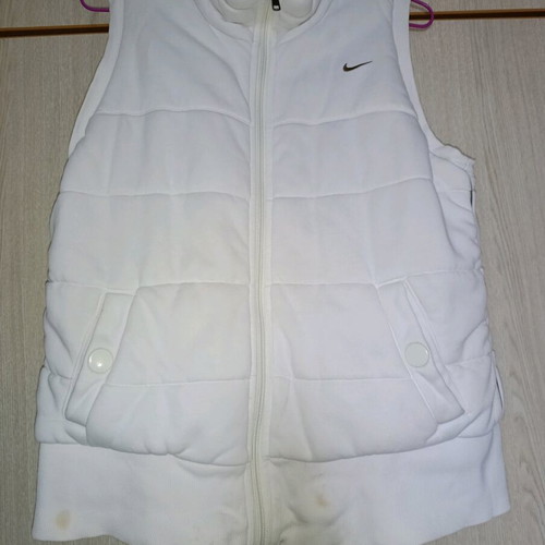 Nike sleeveless jacket L used, white, warm and lightweight