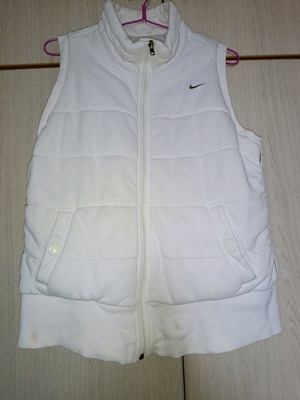 Nike sleeveless jacket L used, white, warm and lightweight