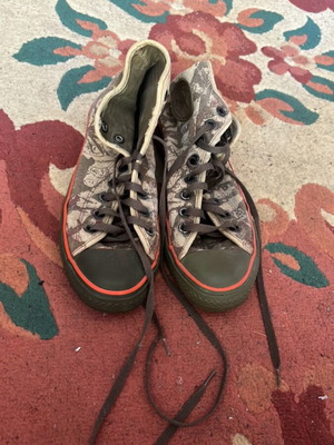 Converse All Star women's boots size 7, slightly used, gray and green