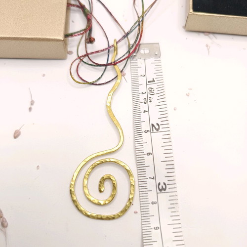 Spiral Pendant Handmade Brass New