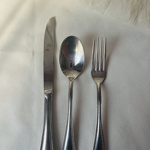 Noritake Marquise vintage επάργυρα μαχαιροπήρουνα σετ 3 τεμ. μεταχειρισμένο