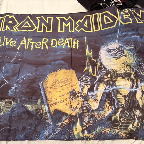 Iron Maiden Live After Death vintage 80s flag with patch, new