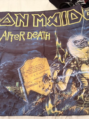 Iron Maiden Live After Death vintage 80s flag with patch, new