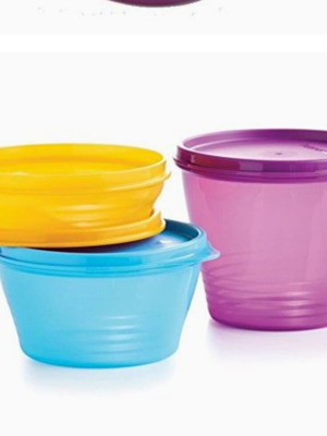 Tupperware bowl set 3 pieces 800ml, 500ml, 240ml new