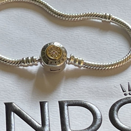 Pandora bracelet s925 silver and gold with zircon, new, 18cm