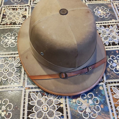 WW2 Pith Helmet Singapore Made used, tropical sun protection