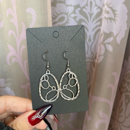 Boho earrings new, steel hooks and silver metal dangle