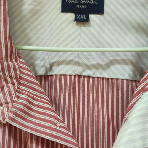 Women's long sleeve shirt, classic red and white stripes