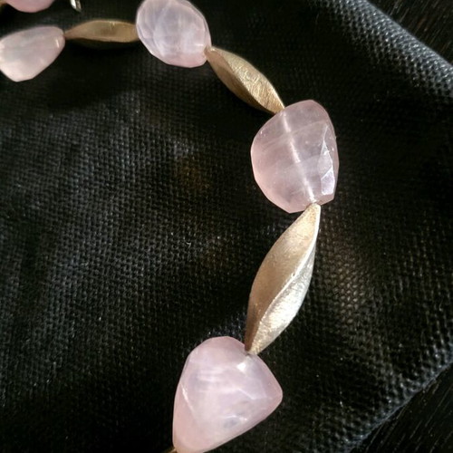 Pink Quartz Necklace in 925 Silver like new