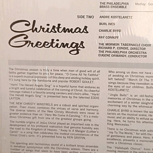 Christmas Greetings vinyl LP like new