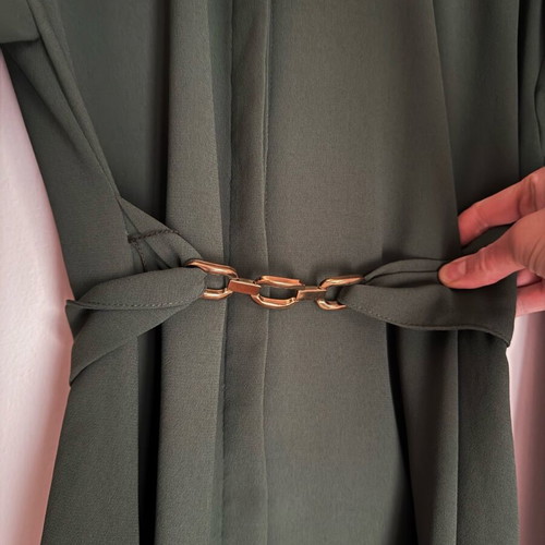 ZARA Mini Shirt Dress Like New Green Cypress With Gold Detail