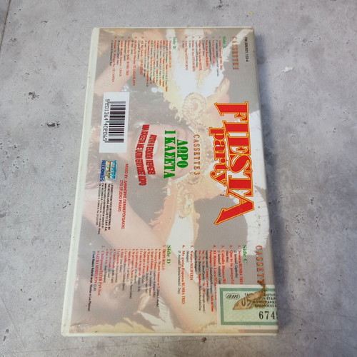 Fiesta Party Latin triple cassette tape used, 1980s 1990s