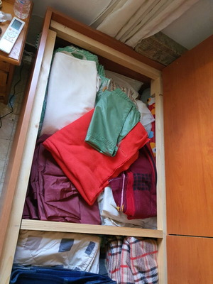 Bed used with double storage and divider