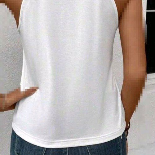 Shein white sleeveless elastic women's top, size S