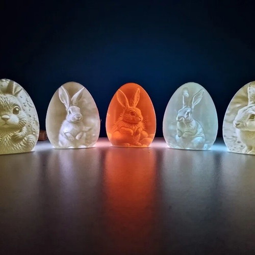 Illuminated Easter Egg with Bunny 3D Printed LED new