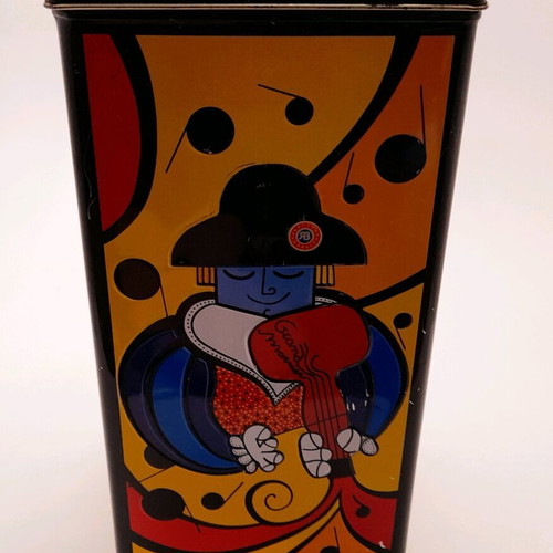 Collectible metal Grand Marnier tin box Limited Edition 1990 Romero Britto like new