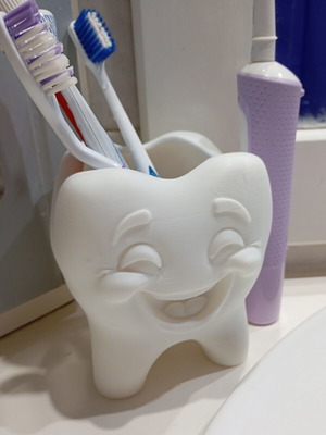 Toothbrush holder new tooth-shaped plastic PLA 11.5 cm