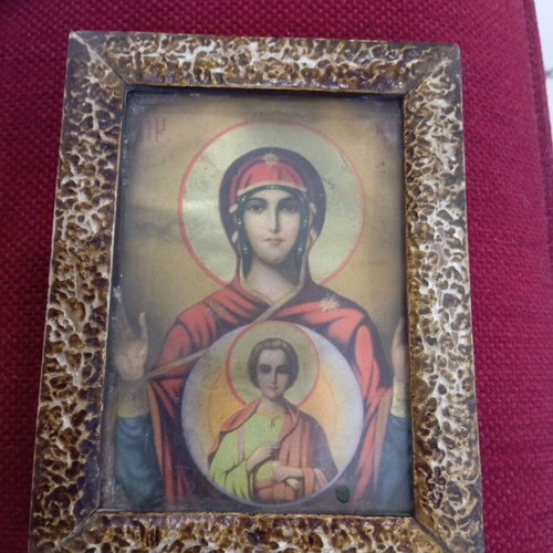 Very old lithograph image in frame used, size 14x10