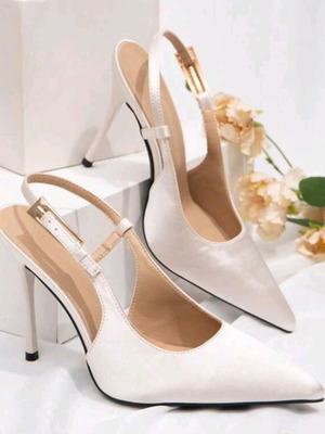 Satin mule shoes new, white, size 40, wedding style