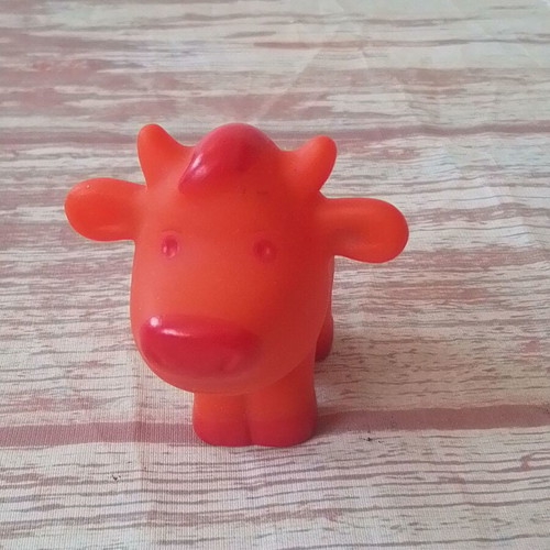 Djeco Farm Animals Cow Squeeze Toy like new
