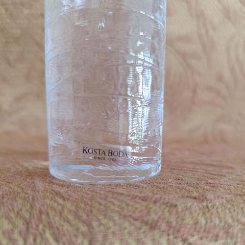 Vintage Kosta Boda candlestick like new, glass with bubbles