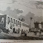  1870 Ρόδος στρατόπεδο  Ιπποτών ξυλογραφια 17x12,5cm